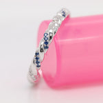 Load image into Gallery viewer, Twisted-Vine-Diamond-Wedding-Band-With-Sapphire-In-18K-White-Gold-FD9127B
