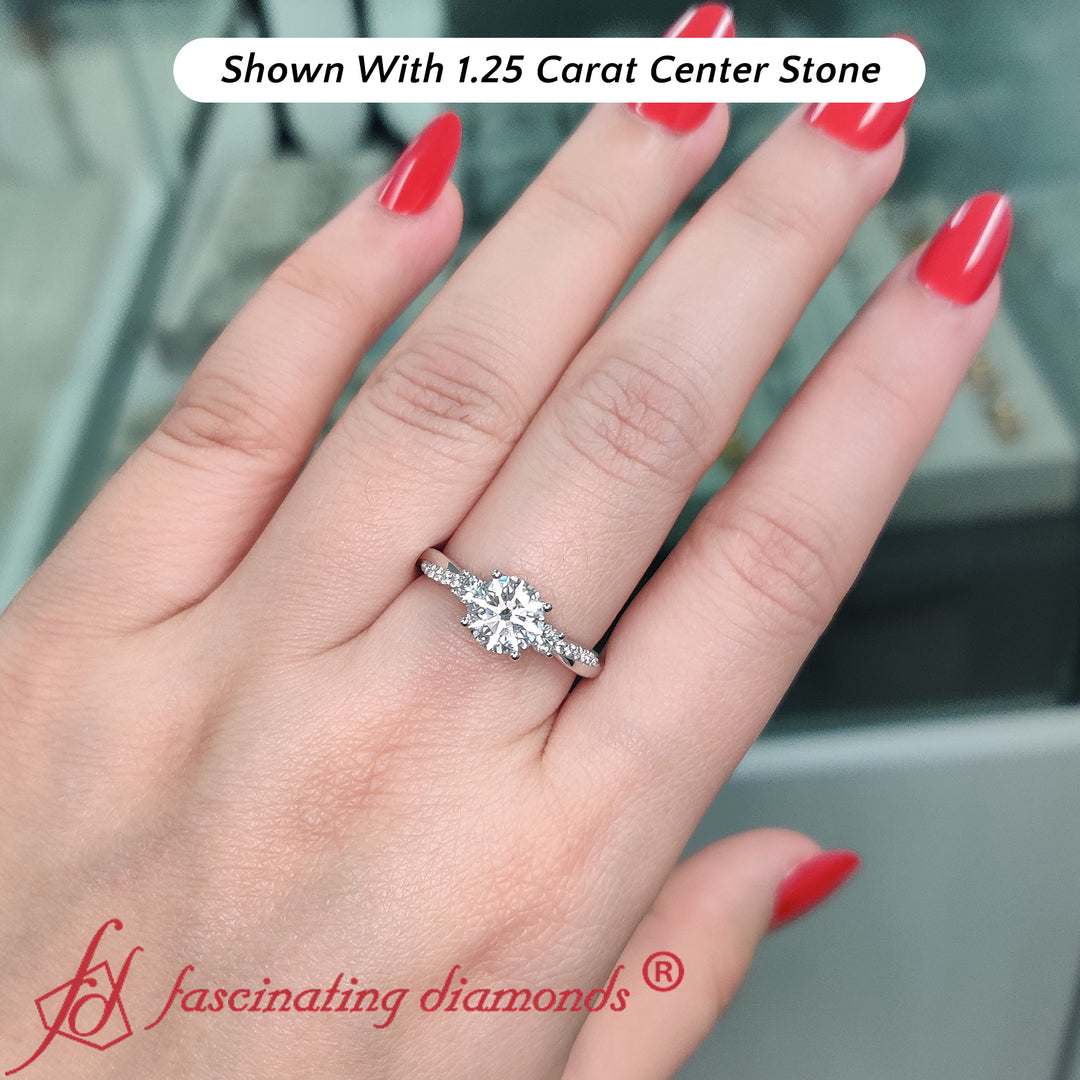 Twisted Vine Vintage Round Cut Engagement Ring