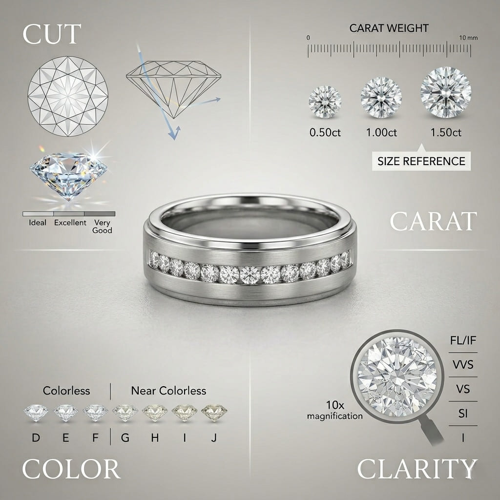 Understanding Diamond Quality in Men’s Wedding Bands