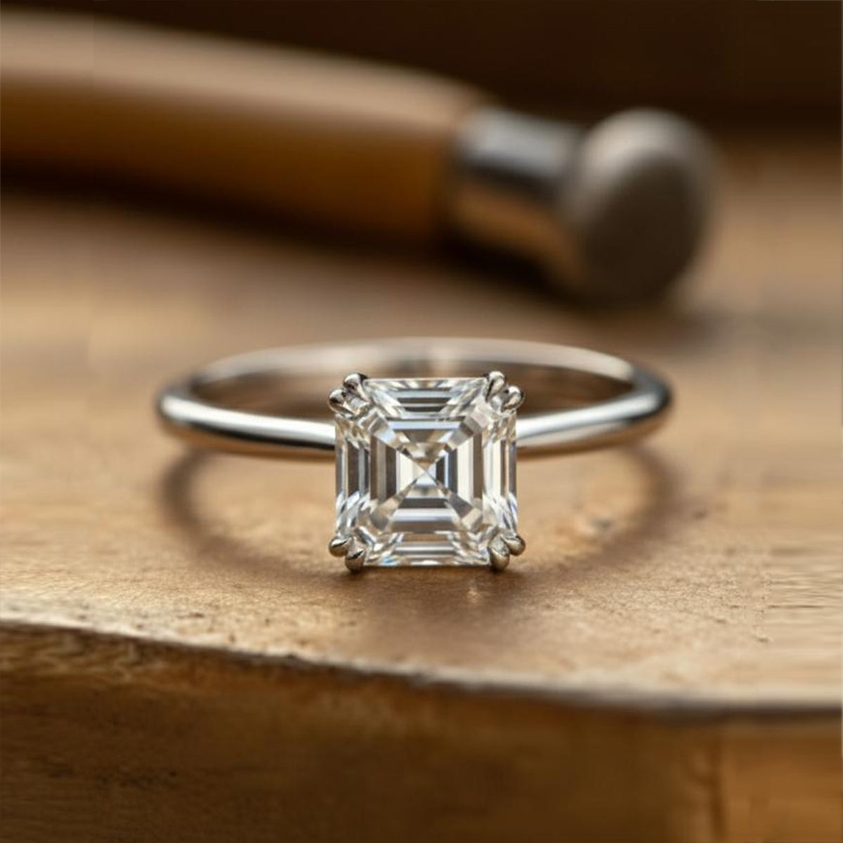 8. Asscher Cut Engagement Rings