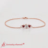 Load image into Gallery viewer, 3-stone-bracelet-for-mothers-with-ruby-in-rose-gold-FDBRC8693-image