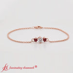 Load image into Gallery viewer, 3 Stone Chain Bracelet