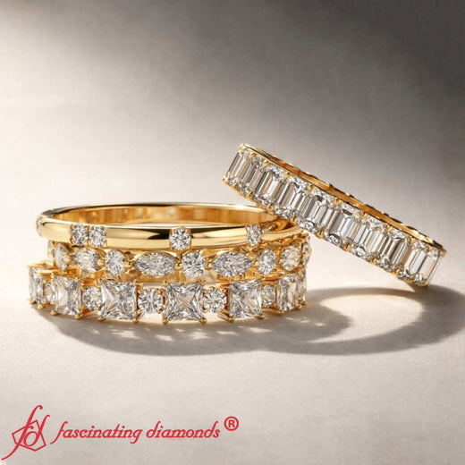Thin Marquise And Round Eternity Band