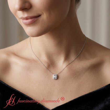 Baguette And Round Emerald Diamond Pendant
