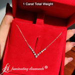 Load image into Gallery viewer, V+Shaped+Graduated+Diamond+Anniversary+Necklace+Gifts+In+14K+Yellow+Gold-Fancy1-FDNK8068-1.00+CT
