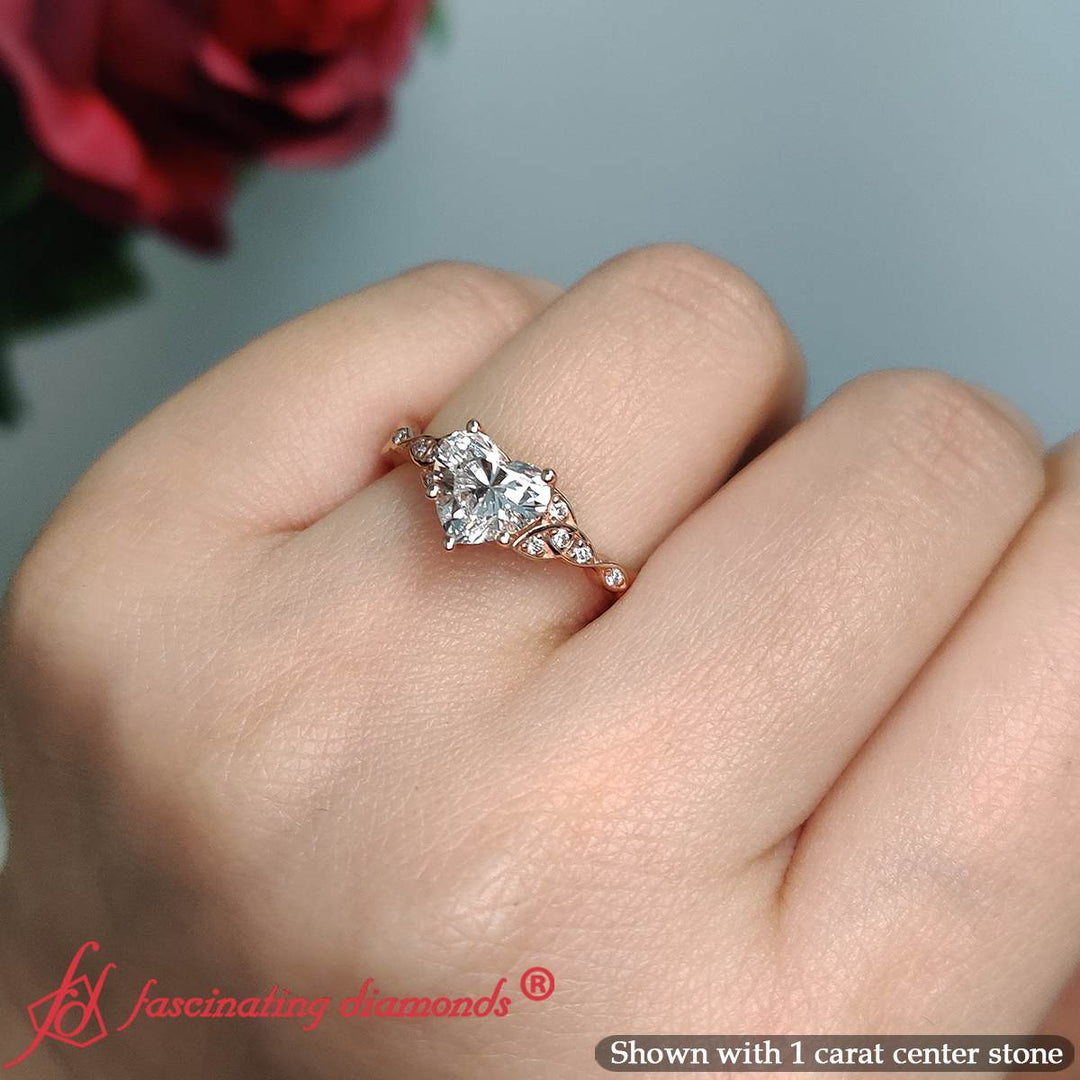 Celtic Knot Heart Lab Created Engagement Ring