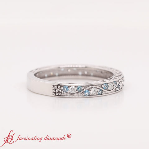 VintageLookingPaveLabDiamondRingWithBlueTopazIn18kWhiteGold-FDENS3543B-5