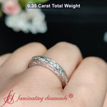 Load image into Gallery viewer, VintagePaveDiamondWeddingRingForWomenIn14KWhiteGold-FDENS3543B-1
