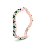 Load image into Gallery viewer, Wave-diamond-eternity-ring-with-emerald-in-FD124152BGEMGR-NL-RG
