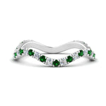 Load image into Gallery viewer, Wave-diamond-eternity-ring-with-emerald-in-FD124152BGEMGR-NL-WG

