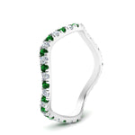 Load image into Gallery viewer, Wave-diamond-eternity-ring-with-emerald-in-FD124152BGEMGR-NL-WG
