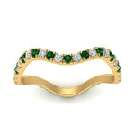 Load image into Gallery viewer, Wave-diamond-eternity-ring-with-emerald-in-FD124152BGEMGR-NL-YG
