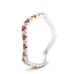 Load image into Gallery viewer, Wave-diamond-eternity-ring-with-orange-sapphire-in-FD124152BGSAOR-NL-WG
