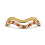 Load image into Gallery viewer, Wave-diamond-eternity-ring-with-orange-sapphire-in-FD124152BGSAOR-NL-YG
