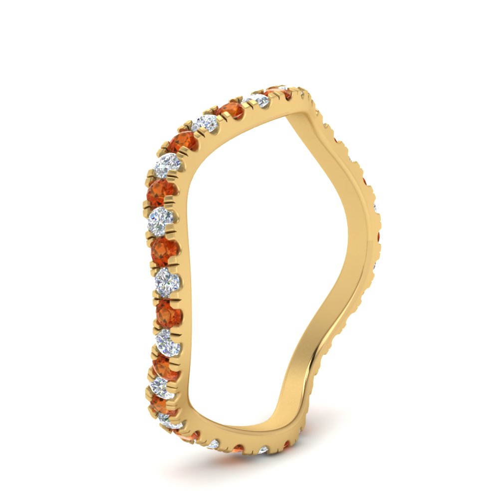 Wave-diamond-eternity-ring-with-orange-sapphire-in-FD124152BGSAOR-NL-YG