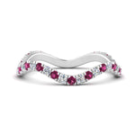 Load image into Gallery viewer, Wave-diamond-eternity-ring-with-pink-sapphire-in-FD124152BGSADRPI-NL-WG
