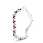 Load image into Gallery viewer, Wave-diamond-eternity-ring-with-pink-sapphire-in-FD124152BGSADRPI-NL-WG
