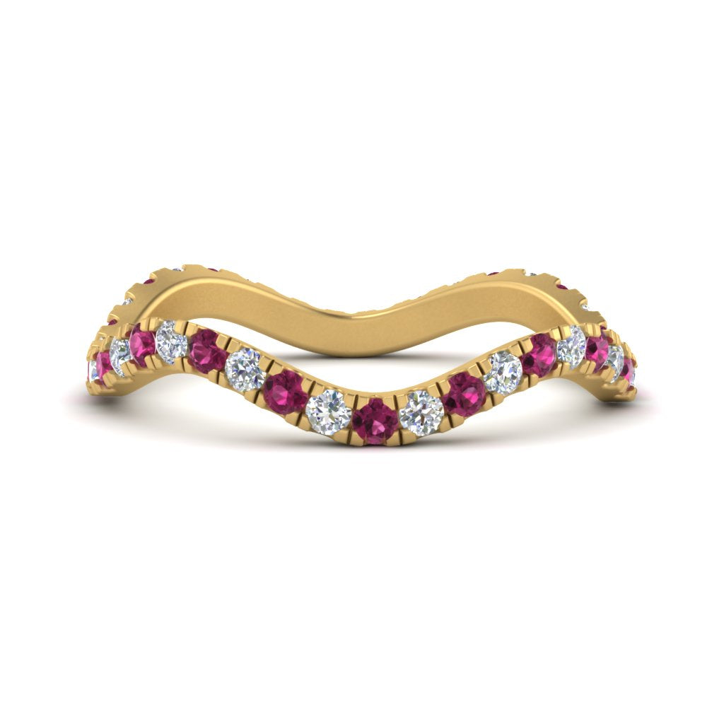 Wave-diamond-eternity-ring-with-pink-sapphire-in-FD124152BGSADRPI-NL-YG