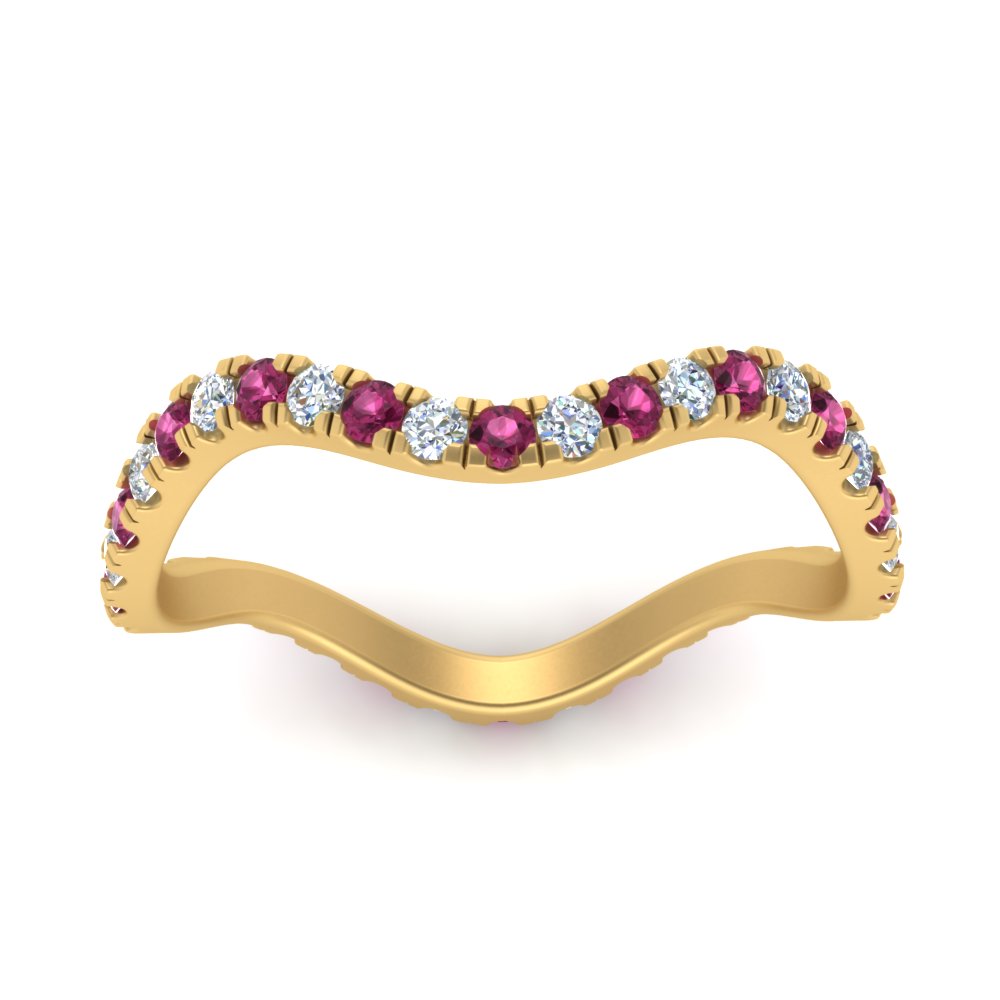 Wave-diamond-eternity-ring-with-pink-sapphire-in-FD124152BGSADRPI-NL-YG