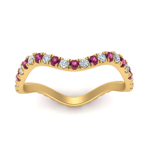 Wave-diamond-eternity-ring-with-pink-sapphire-in-FD124152BGSADRPI-NL-YG