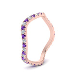 Load image into Gallery viewer, Wave-diamond-eternity-ring-with-purple-topaz-in-FD124152BGVITO-NL-RG
