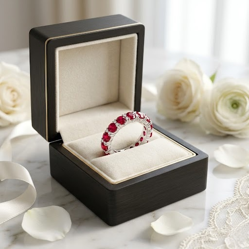 White Gold Ruby Wedding Band