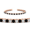 Load image into Gallery viewer, Womens-Diamond-Tennis-Bracelet-5-Carat-With-Balack-Diamond-In-Rose-Gold-FDBRC8635ROGBLACKANGLE2-5.00_CT-NL-RG