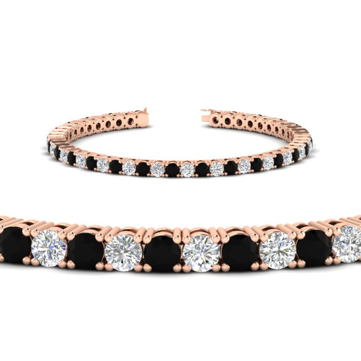 Womens-Diamond-Tennis-Bracelet-5-Carat-With-Balack-Diamond-In-Rose-Gold-FDBRC8635ROGBLACKANGLE2-5.00_CT-NL-RG