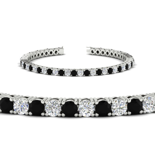 Womens-Diamond-Tennis-Bracelet-5-Carat-With-Balack-Diamond-In-White-Gold-FDBRC8635ROGBLACKANGLE2-5.00_CT-NL-WG