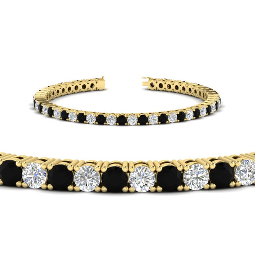 Womens-Diamond-Tennis-Bracelet-5-Carat-With-Balack-Diamond-In-Yellow-Gold-FDBRC8635ROGBLACKANGLE2-5.00_CT-NL-YG