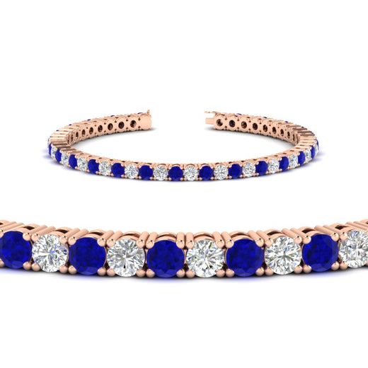 Womens-Diamond-Tennis-Bracelet-5-Carat-With-Blue-Sapphire-In-Rose-Gold-FDBRC8635ROGSABLANGLE2-5.00_CT-NL-RG