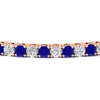 Load image into Gallery viewer, Womens-Diamond-Tennis-Bracelet-5-Carat-With-Blue-Sapphire-In-Rose-Gold-FDBRC8635ROGSABLANGLE5-5.00_CT-NL-RG