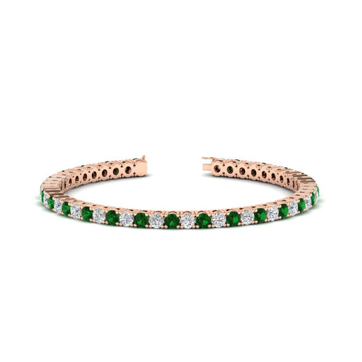 Womens-Diamond-Tennis-Bracelet-5-Carat-With-Green-Emerald-In-Rose-Gold-FDBRC8635ROGEMGR-5.00_CT-NL-RG