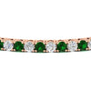 Load image into Gallery viewer, Womens-Diamond-Tennis-Bracelet-5-Carat-With-Green-Emerald-In-Rose-Gold-FDBRC8635ROGEMGRANGLE5-5.00_CT-NL-RG