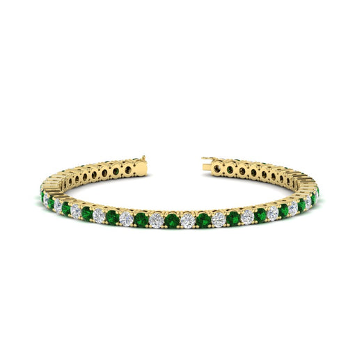 Womens-Diamond-Tennis-Bracelet-5-Carat-With-Green-Emerald-In-Yellow-Gold-FDBRC8635ROGEMGR-5.00_CT-NL-YG
