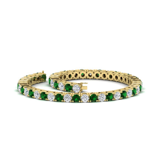Womens-Diamond-Tennis-Bracelet-5-Carat-With-Green-Emerald-In-Yellow-Gold-FDBRC8635ROGEMGRANGLE4-5.00_CT-NL-YG