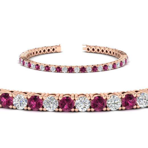 Womens-Diamond-Tennis-Bracelet-5-Carat-With-Pink-Sapphire-In-Rose-Gold-FDBRC8635ROGSADRPIANGLE2-5.00_CT-NL-RG