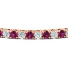 Load image into Gallery viewer, Womens-Diamond-Tennis-Bracelet-5-Carat-With-Pink-Sapphire-In-Rose-Gold-FDBRC8635ROGSADRPIANGLE5-5.00_CT-NL-RG