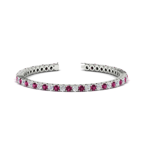 Womens-Diamond-Tennis-Bracelet-5-Carat-With-Pink-Sapphire-In-White-Gold-FDBRC8635ROGSADRPI-5.00_CT-NL-WG
