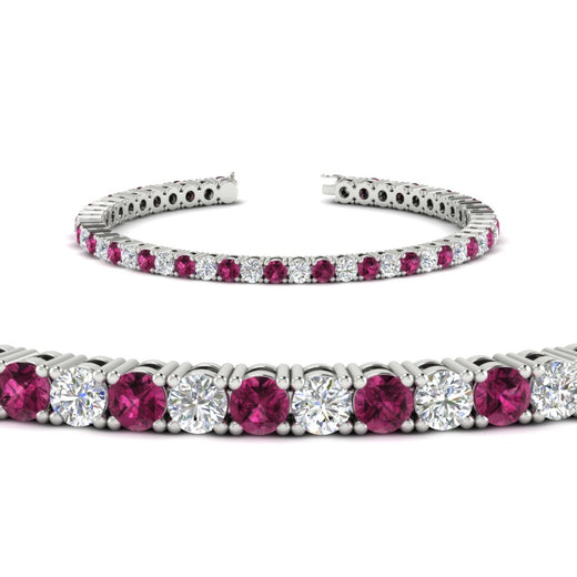 Womens-Diamond-Tennis-Bracelet-5-Carat-With-Pink-Sapphire-In-White-Gold-FDBRC8635ROGSADRPIANGLE2-5.00_CT-NL-WG