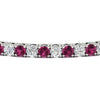 Load image into Gallery viewer, Womens-Diamond-Tennis-Bracelet-5-Carat-With-Pink-Sapphire-In-White-Gold-FDBRC8635ROGSADRPIANGLE5-5.00_CT-NL-WG