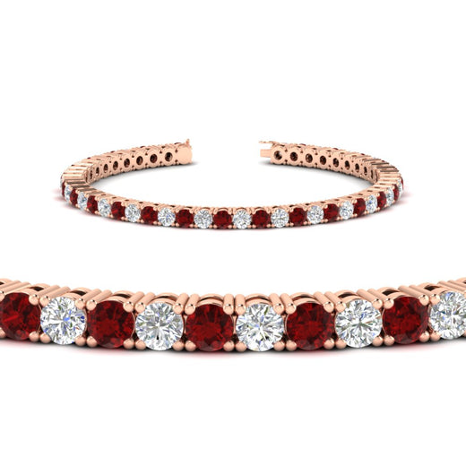 Womens-Diamond-Tennis-Bracelet-5-Carat-With-Red-Ruby-In-Rose-Gold-FDBRC8635ROGRUDRANGLE2-5.00_CT-NL-RG