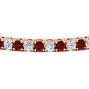 Load image into Gallery viewer, Womens-Diamond-Tennis-Bracelet-5-Carat-With-Red-Ruby-In-Rose-Gold-FDBRC8635ROGRUDRANGLE5-5.00_CT-NL-RG