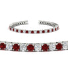 Load image into Gallery viewer, Womens-Diamond-Tennis-Bracelet-5-Carat-With-Red-Ruby-In-White-Gold-FDBRC8635ROGRUDRANGLE2-5.00_CT-NL-WG