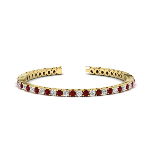 Womens-Diamond-Tennis-Bracelet-5-Carat-With-Red-Ruby-In-Yellow-Gold-FDBRC8635ROGRUDR-5.00_CT-NL-YG