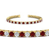 Load image into Gallery viewer, Womens-Diamond-Tennis-Bracelet-5-Carat-With-Red-Ruby-In-Yellow-Gold-FDBRC8635ROGRUDRANGLE2-5.00_CT-NL-YG