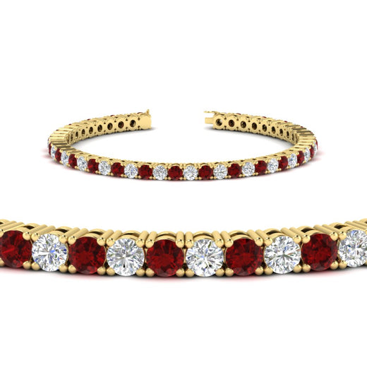 Womens-Diamond-Tennis-Bracelet-5-Carat-With-Red-Ruby-In-Yellow-Gold-FDBRC8635ROGRUDRANGLE2-5.00_CT-NL-YG