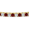 Load image into Gallery viewer, Womens-Diamond-Tennis-Bracelet-5-Carat-With-Red-Ruby-In-Yellow-Gold-FDBRC8635ROGRUDRANGLE5-5.00_CT-NL-YG