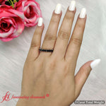 Load image into Gallery viewer, Womens-wedding-band-princess-cut-3-carat-with-black-diamond-in-14k-white-gold-FD10203PRB-13
