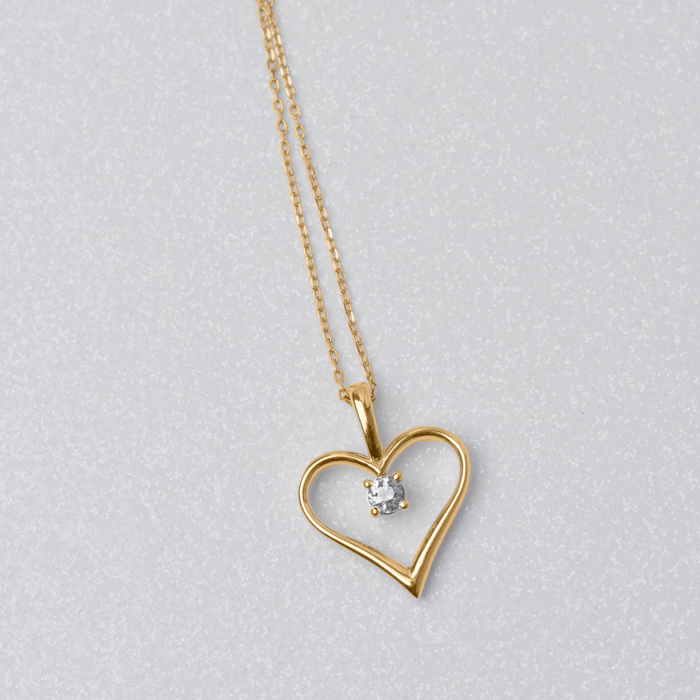 Solitaire Heart Pendant